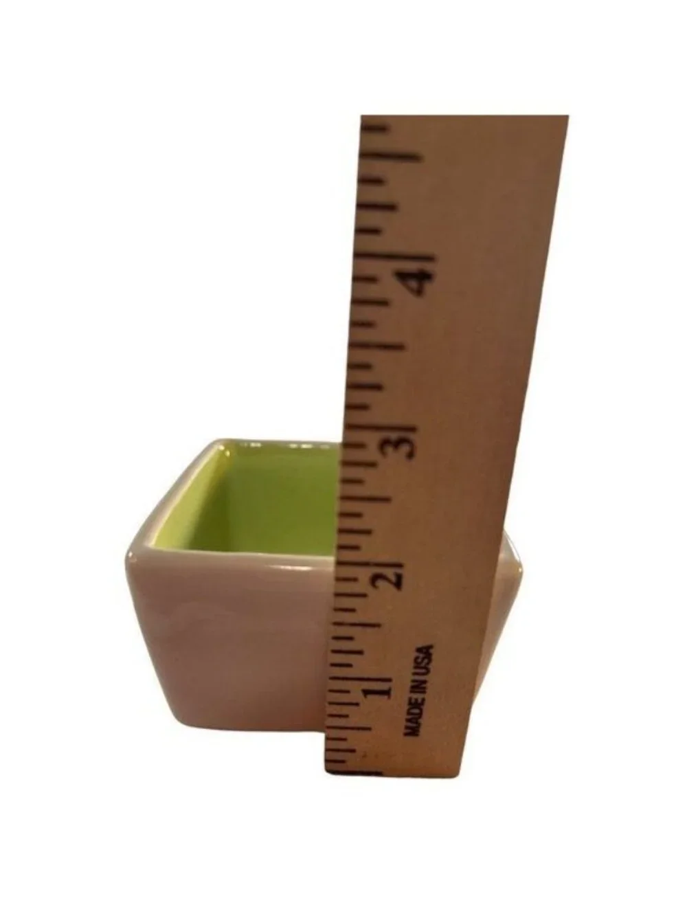 Rae Dunn Bowl Set Artisan Collection Savor Enjoy Square Set of 2 Green/Cream New